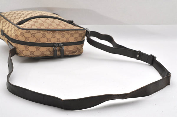 Authentic GUCCI Shoulder Cross Body Bag GG Canvas Leather 0181604 Brown 2213J