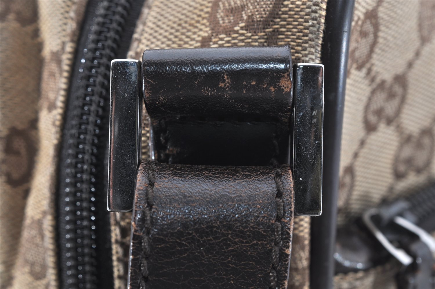 Authentic GUCCI Shoulder Cross Body Bag GG Canvas Leather 0181604 Brown 2213J