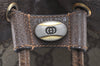 Authentic GUCCI Web Sherry Line Drawstring Bag GG PVC Leather Brown 2214J