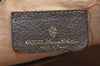 Authentic GUCCI Web Sherry Line Drawstring Bag GG PVC Leather Brown 2214J