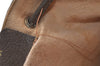 Authentic GUCCI Web Sherry Line Drawstring Bag GG PVC Leather Brown 2214J