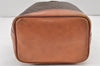 Authentic CELINE Macadam Blason Shoulder Drawstring Bag PVC Leather Brown 2214K