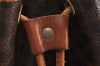 Authentic CELINE Macadam Blason Shoulder Drawstring Bag PVC Leather Brown 2214K