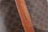 Authentic CELINE Macadam Blason Shoulder Drawstring Bag PVC Leather Brown 2214K