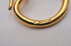 Authentic HERMES Scarf Ring Jumbo Circle Design Gold Tone Box 2215I