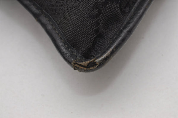 Authentic GUCCI Shoulder Cross Body Bag GG Canvas Leather 27639 Black 2215J