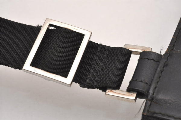 Authentic GUCCI Shoulder Cross Body Bag GG Canvas Leather 27639 Black 2215J