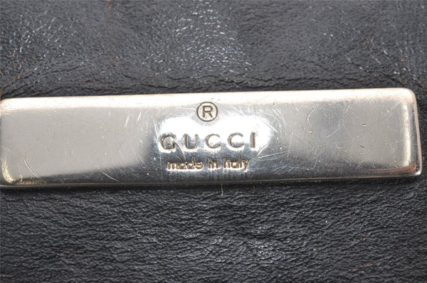 Authentic GUCCI Shoulder Cross Body Bag GG Canvas Leather 27639 Black 2215J