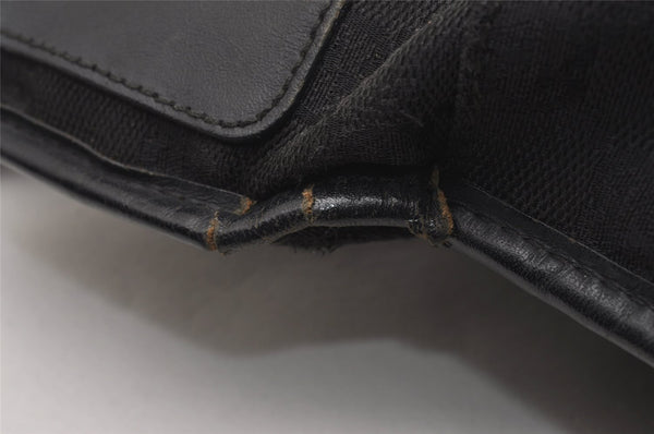 Authentic GUCCI Shoulder Cross Body Bag GG Canvas Leather 27639 Black 2215J