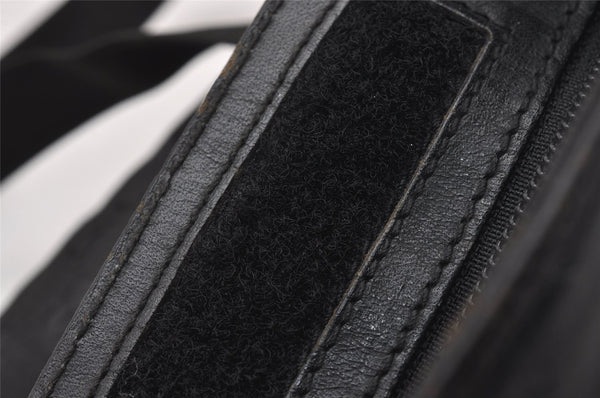 Authentic GUCCI Shoulder Cross Body Bag GG Canvas Leather 27639 Black 2215J