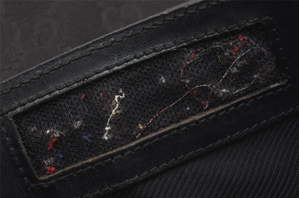 Authentic GUCCI Shoulder Cross Body Bag GG Canvas Leather 27639 Black 2215J