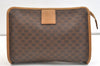 Authentic CELINE Macadam Blason Pattern Clutch Hand Bag PVC Leather Brown 2215K