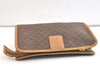 Authentic CELINE Macadam Blason Pattern Clutch Hand Bag PVC Leather Brown 2215K