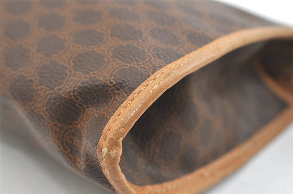 Authentic CELINE Macadam Blason Pattern Clutch Hand Bag PVC Leather Brown 2215K