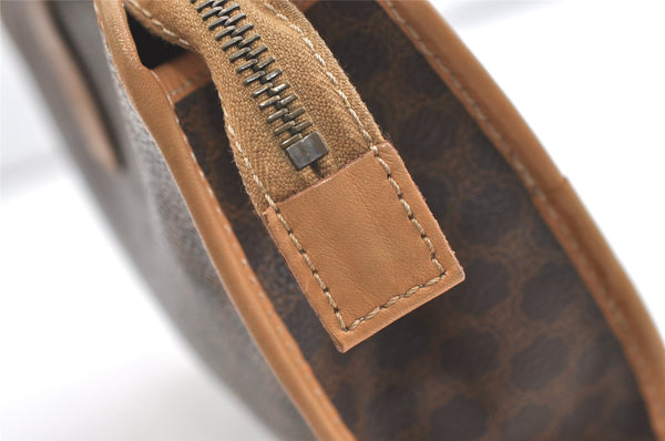 Authentic CELINE Macadam Blason Pattern Clutch Hand Bag PVC Leather Brown 2215K