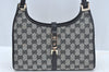 Authentic GUCCI Jackie Shoulder Hand Bag GG Canvas Leather Black Junk 2216J