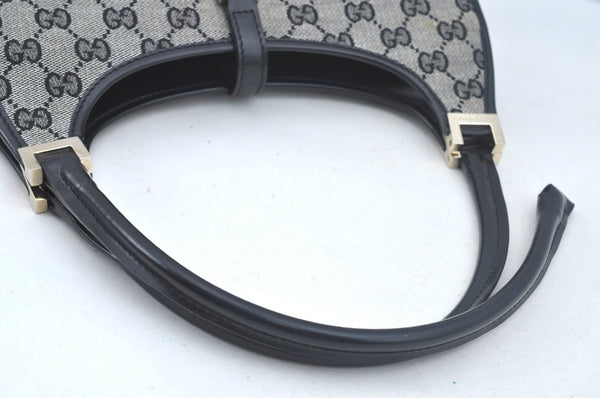 Authentic GUCCI Jackie Shoulder Hand Bag GG Canvas Leather Black Junk 2216J