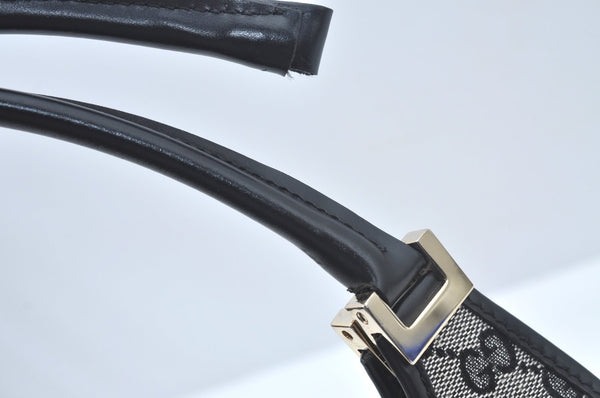 Authentic GUCCI Jackie Shoulder Hand Bag GG Canvas Leather Black Junk 2216J