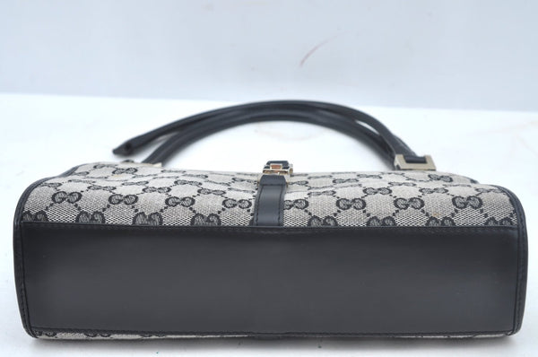 Authentic GUCCI Jackie Shoulder Hand Bag GG Canvas Leather Black Junk 2216J