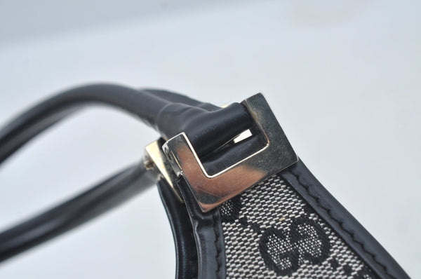 Authentic GUCCI Jackie Shoulder Hand Bag GG Canvas Leather Black Junk 2216J