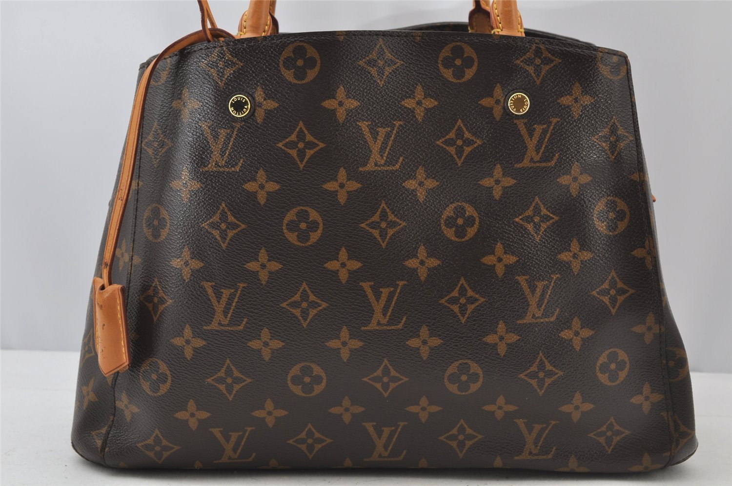 Authentic Louis Vuitton Monogram Montaigne MM 2Way Hand Bag M41056 LV 2218J