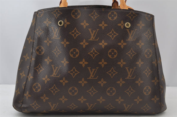 Authentic Louis Vuitton Monogram Montaigne MM 2Way Hand Bag M41056 LV 2218J