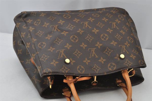 Authentic Louis Vuitton Monogram Montaigne MM 2Way Hand Bag M41056 LV 2219J