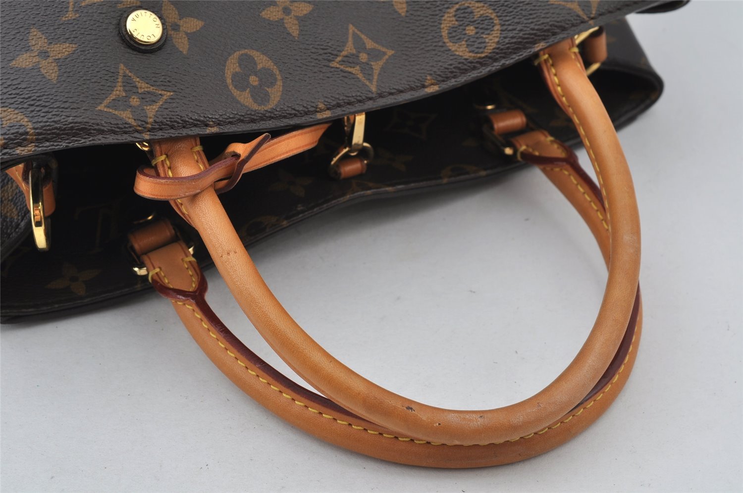 Authentic Louis Vuitton Monogram Montaigne MM 2Way Hand Bag M41056 LV 2219J