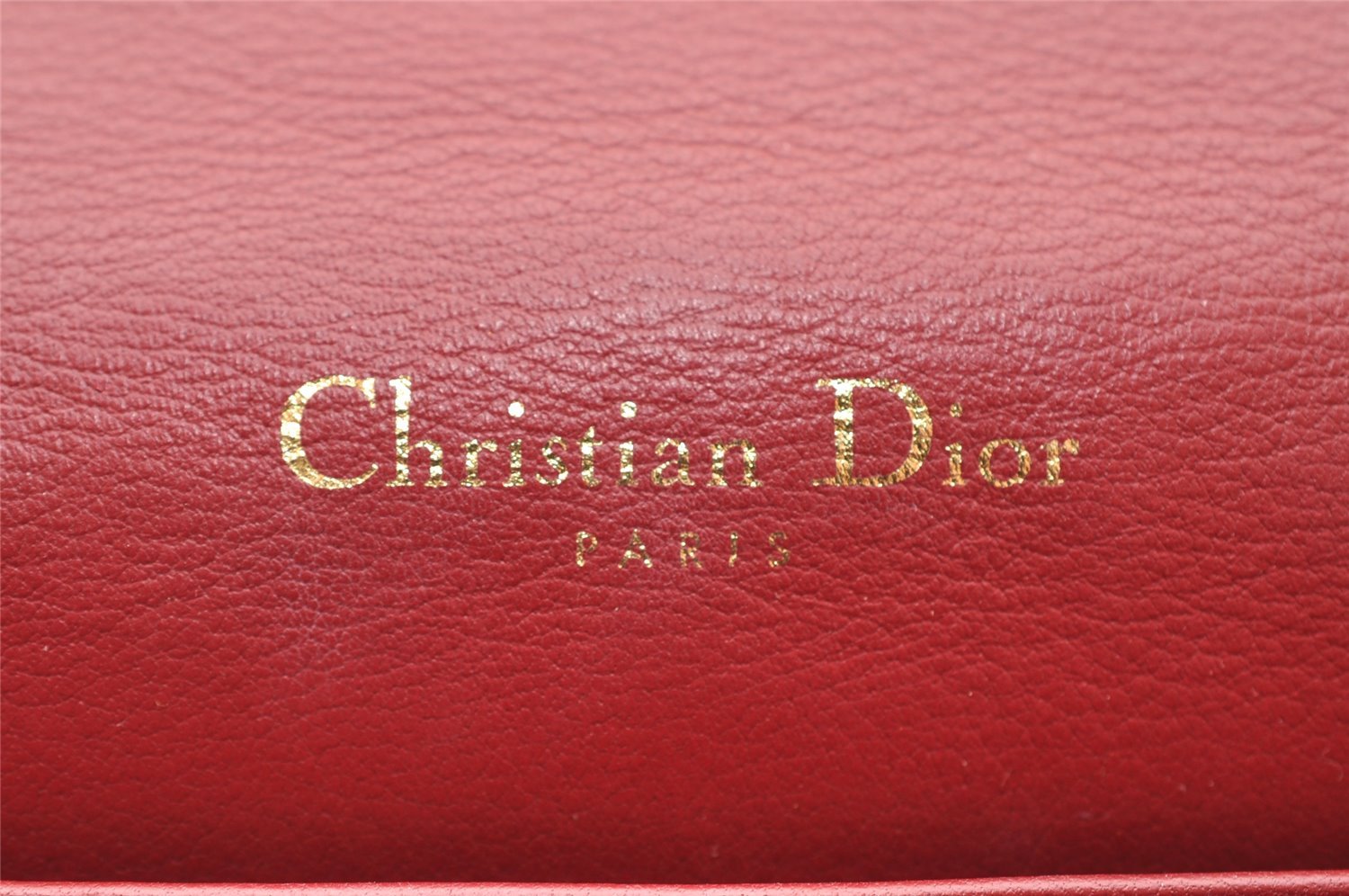 Authentic Christian Dior Lady Dior Enamel Cannage Shoulder Bag Purse Red 2220I