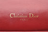 Authentic Christian Dior Lady Dior Enamel Cannage Shoulder Bag Purse Red 2220I