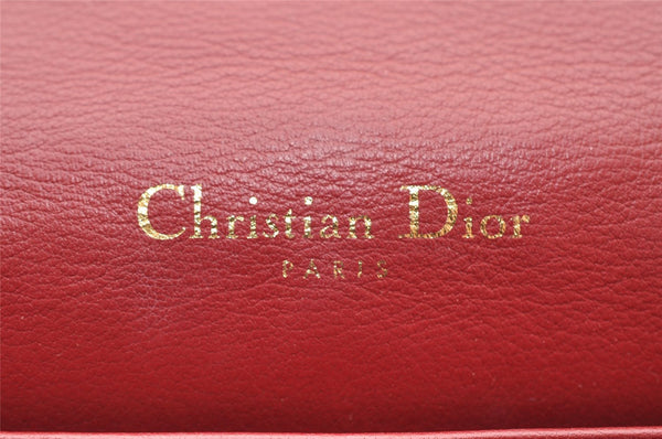 Authentic Christian Dior Lady Dior Enamel Cannage Shoulder Bag Purse Red 2220I