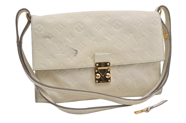 Auth Louis Vuitton Monogram Empreinte Fascinante Shoulder Bag M40807 White 2220J