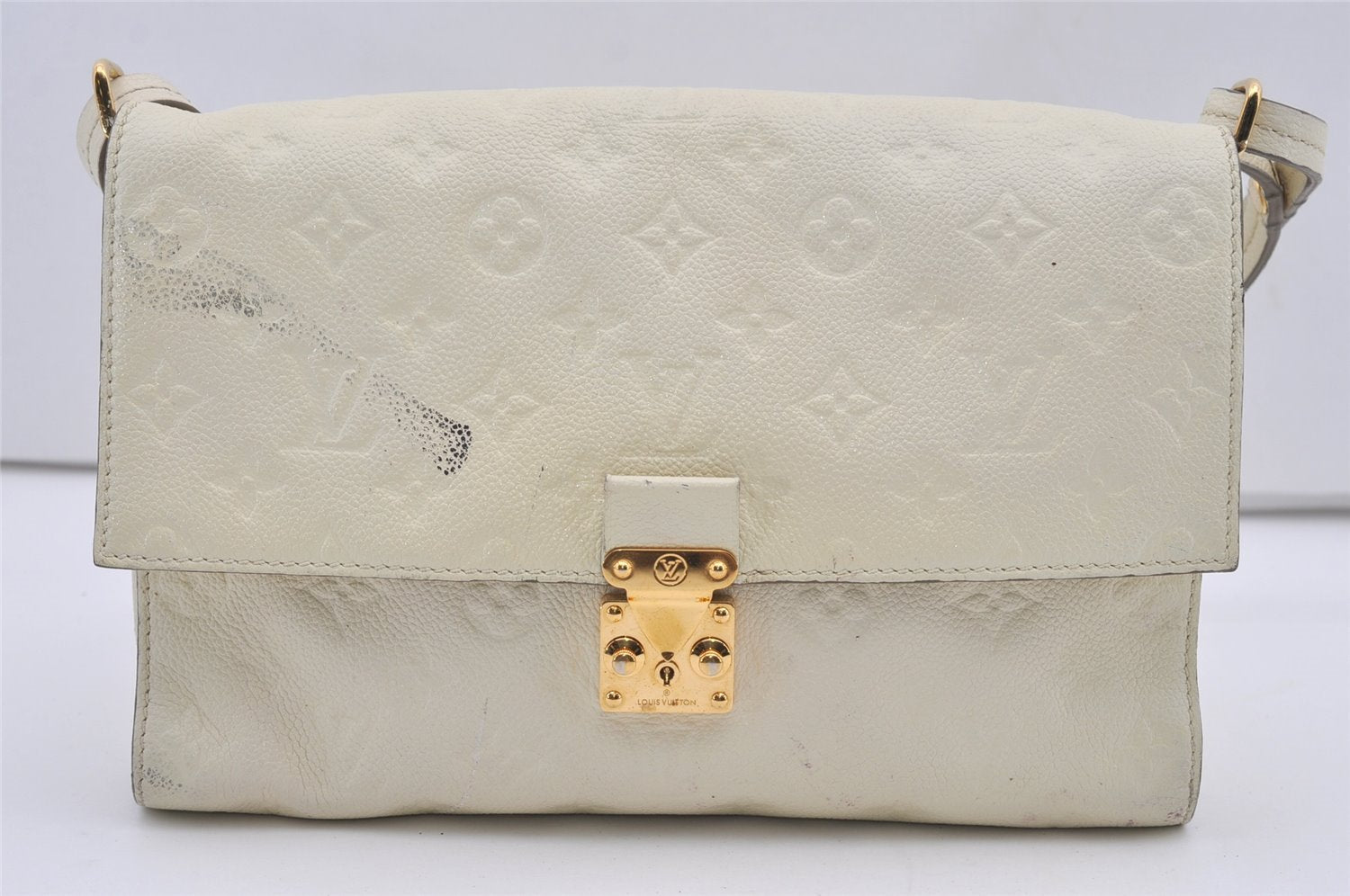 Auth Louis Vuitton Monogram Empreinte Fascinante Shoulder Bag M40807 White 2220J