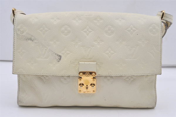 Auth Louis Vuitton Monogram Empreinte Fascinante Shoulder Bag M40807 White 2220J
