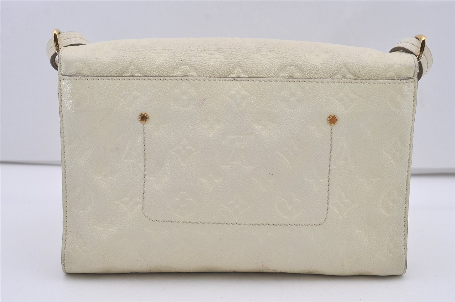 Auth Louis Vuitton Monogram Empreinte Fascinante Shoulder Bag M40807 White 2220J