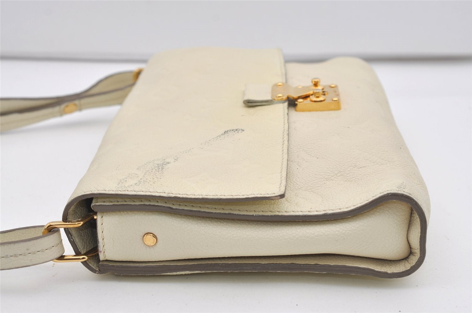 Auth Louis Vuitton Monogram Empreinte Fascinante Shoulder Bag M40807 White 2220J