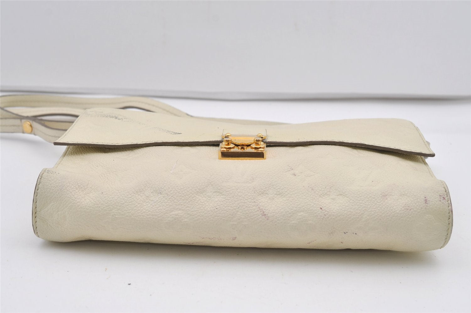 Auth Louis Vuitton Monogram Empreinte Fascinante Shoulder Bag M40807 White 2220J