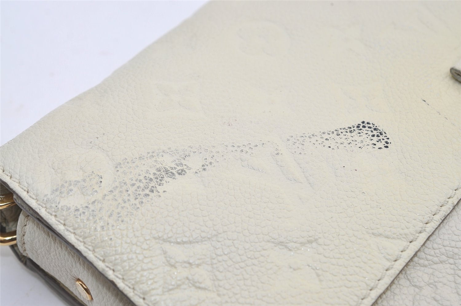 Auth Louis Vuitton Monogram Empreinte Fascinante Shoulder Bag M40807 White 2220J