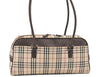 Authentic BURBERRY Nova Check Shoulder Hand Bag Canvas Leather Beige 2220K