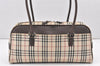 Authentic BURBERRY Nova Check Shoulder Hand Bag Canvas Leather Beige 2220K