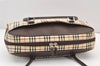 Authentic BURBERRY Nova Check Shoulder Hand Bag Canvas Leather Beige 2220K