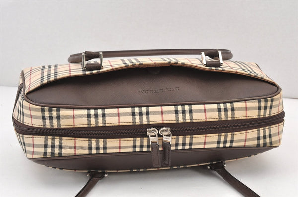Authentic BURBERRY Nova Check Shoulder Hand Bag Canvas Leather Beige 2220K