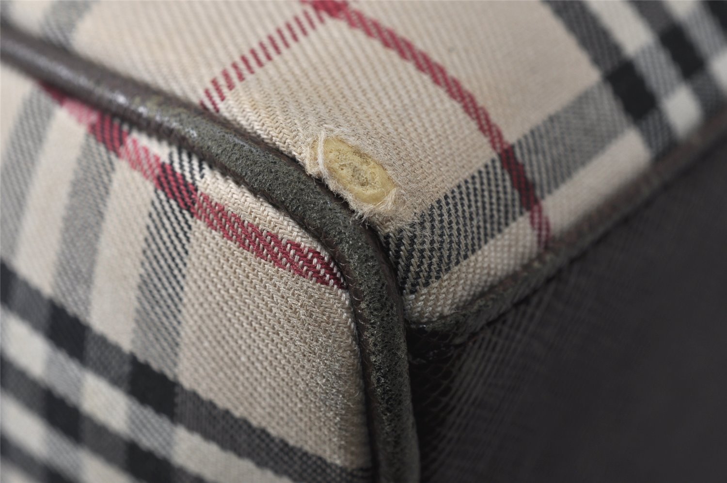 Authentic BURBERRY Nova Check Shoulder Hand Bag Canvas Leather Beige 2220K