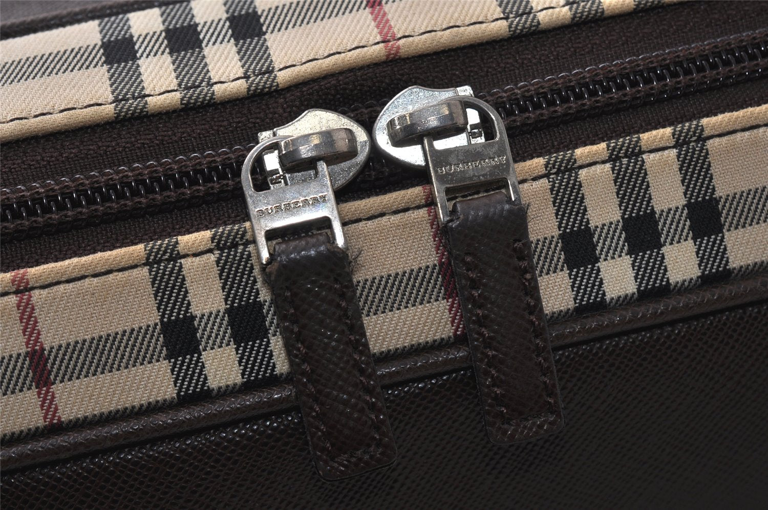 Authentic BURBERRY Nova Check Shoulder Hand Bag Canvas Leather Beige 2220K