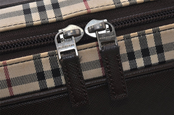 Authentic BURBERRY Nova Check Shoulder Hand Bag Canvas Leather Beige 2220K