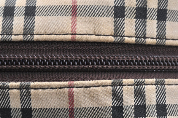 Authentic BURBERRY Nova Check Shoulder Hand Bag Canvas Leather Beige 2220K