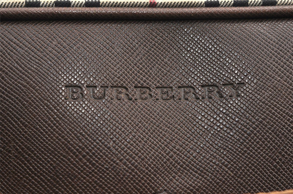 Authentic BURBERRY Nova Check Shoulder Hand Bag Canvas Leather Beige 2220K