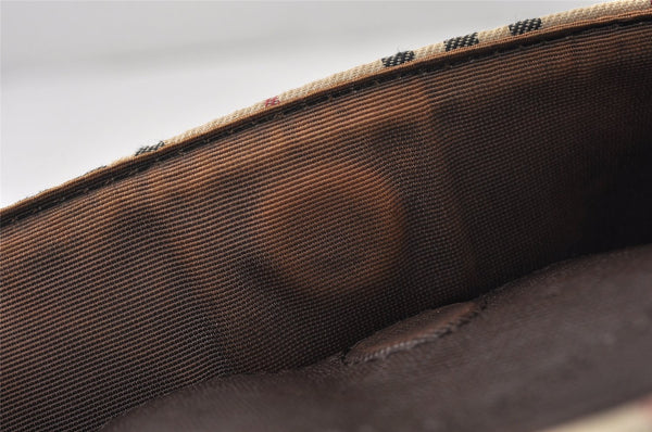 Authentic BURBERRY Nova Check Shoulder Hand Bag Canvas Leather Beige 2220K