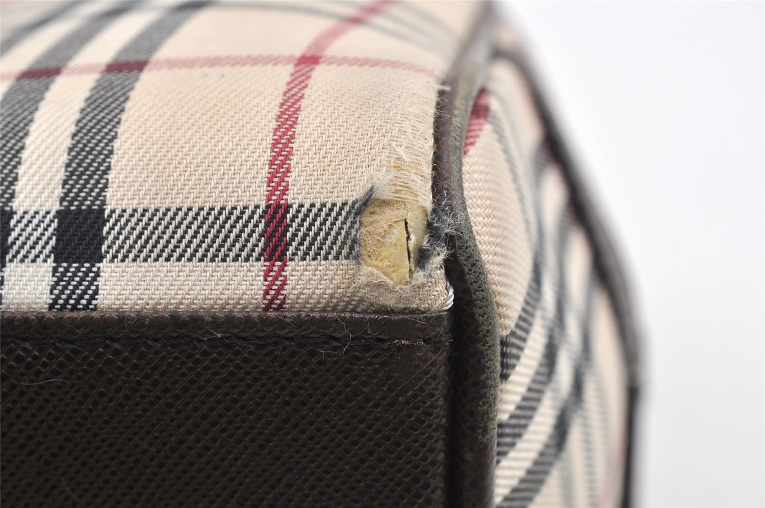 Authentic BURBERRY Nova Check Shoulder Hand Bag Canvas Leather Beige 2220K