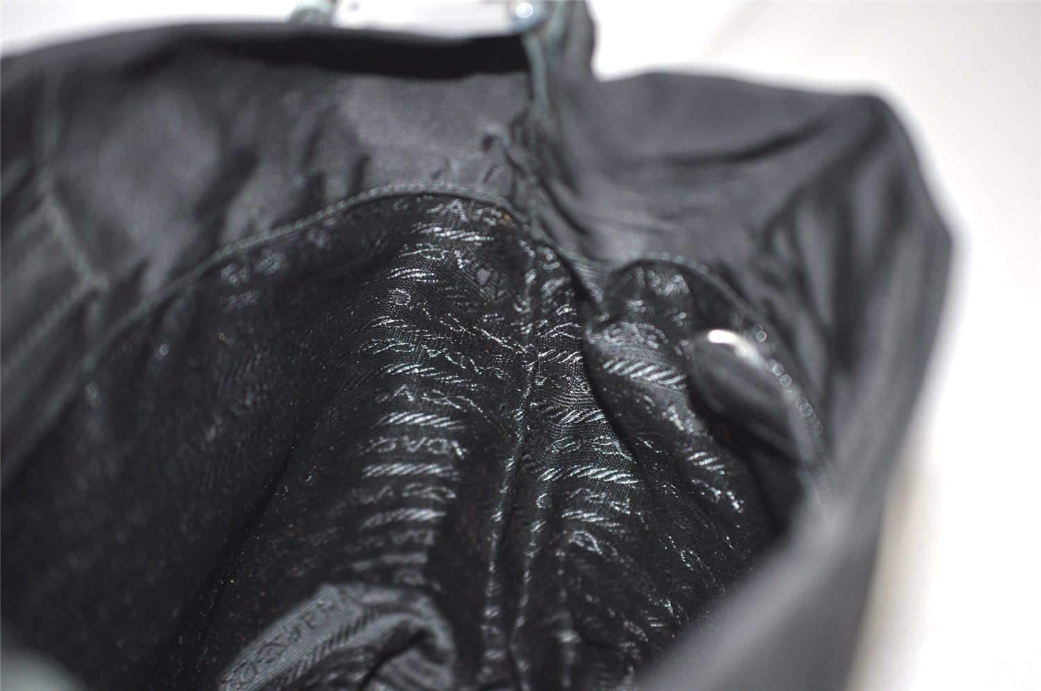 Authentic PRADA Vintage Nylon Tessuto Plastic Shoulder Bag Purse Black 2221I